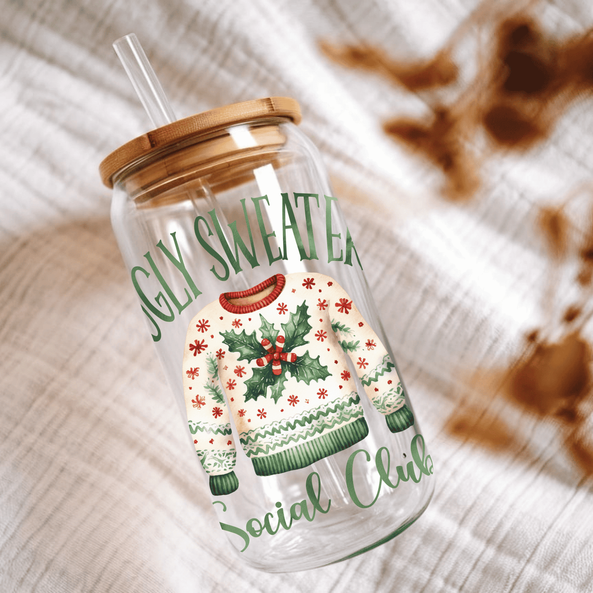 Ugly Sweater Social Club Cup WIth Lid And Straw - CoRo & Company