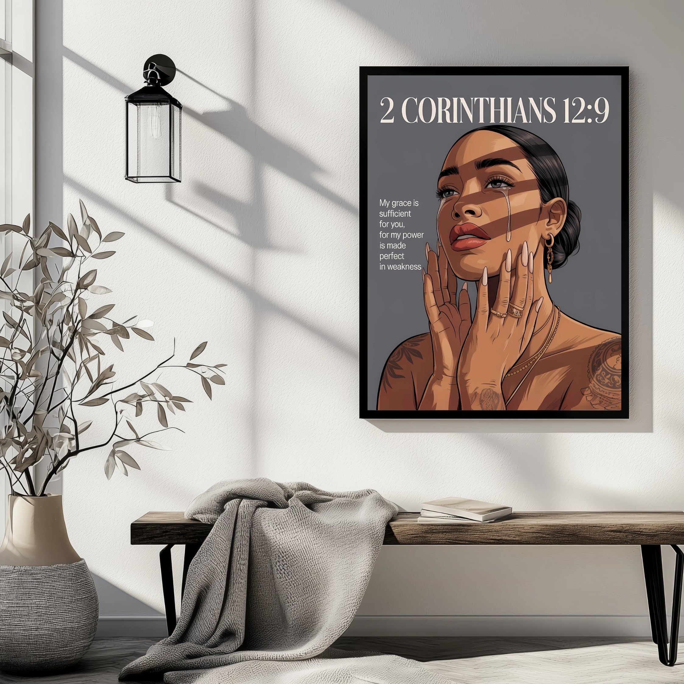 2 Corinthians 12:9 – My Grace Is Sufficient Christian Wall Art Print