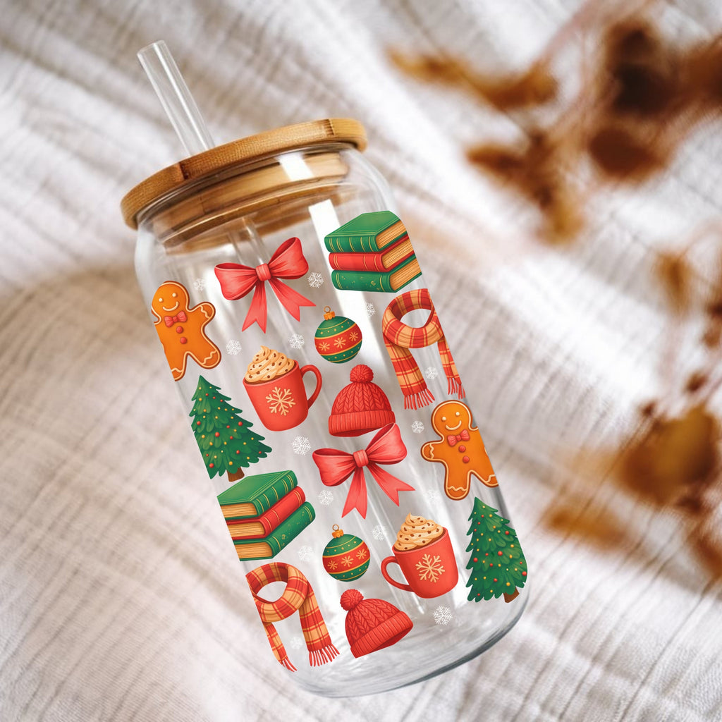 All Booked For Christmas Cup With Lid And Straw