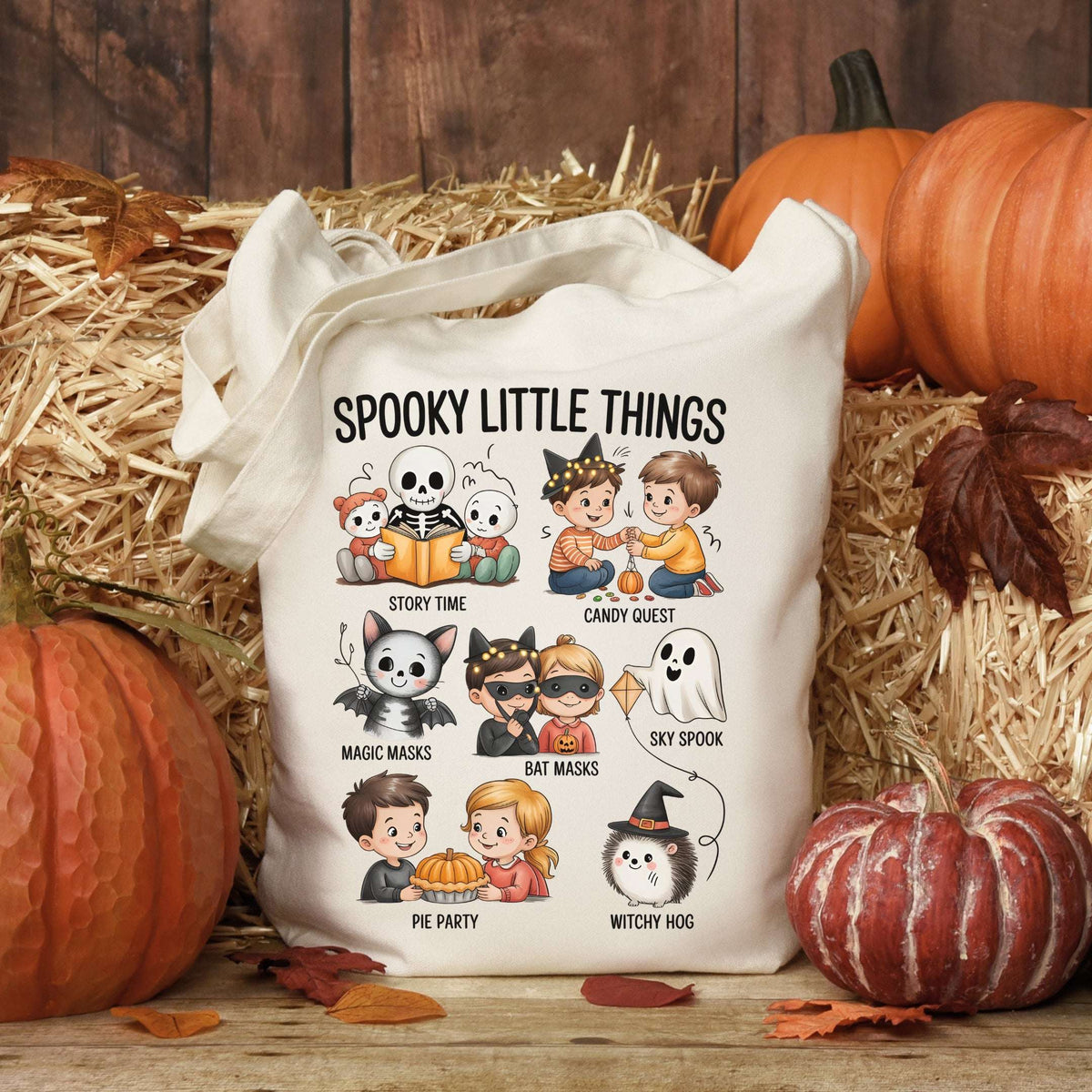 Spooky Little Things Tote Bag | Cute Halloween Trick-or-Treat Bag Tote Bag