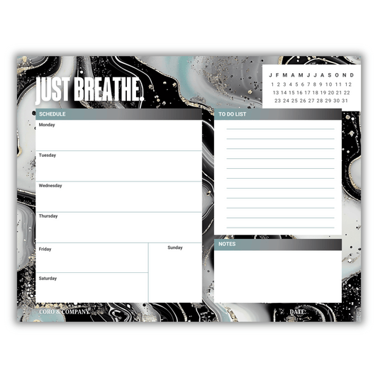 Just Breathe Weekly Desk Planner • 8.5 x 11"