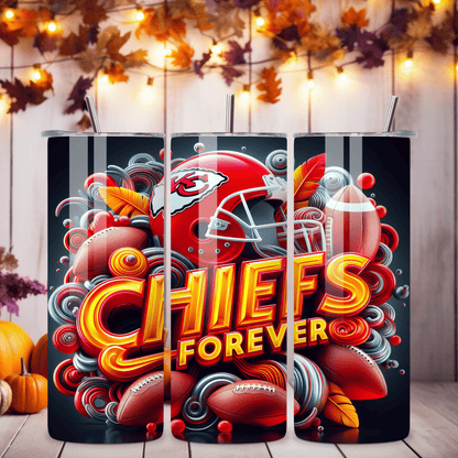 Chiefs Forever Skinny Tumbler • 20 oz Stainless Steel • Drinkware