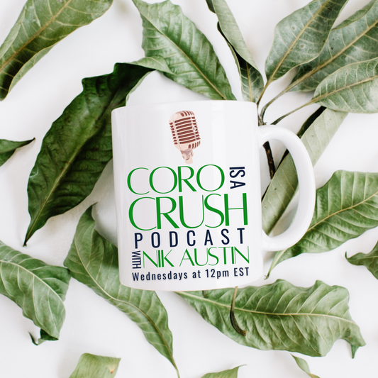 CoRo Is a Crush Mic Coffee Mug • 12 oz Ceramic • Drinkware