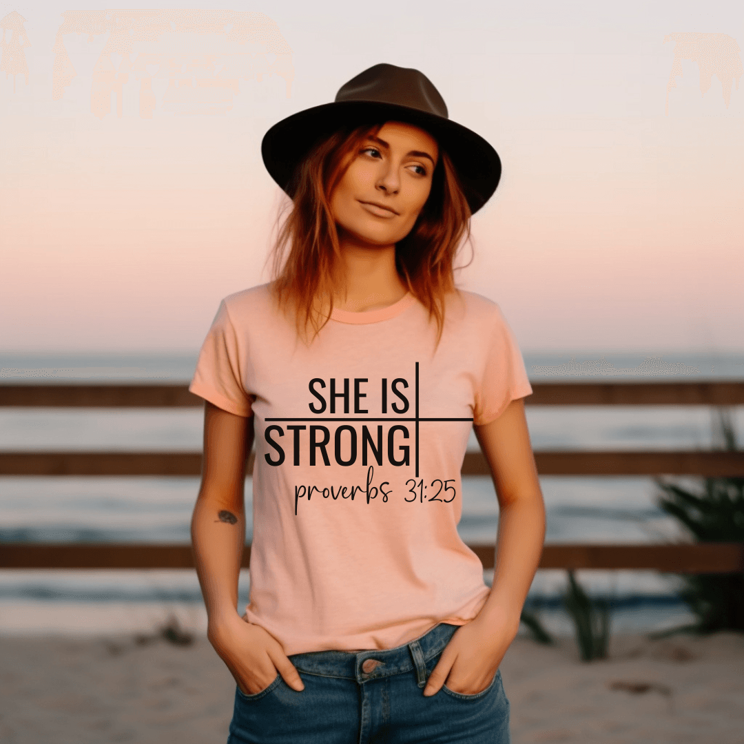 She is Strong Tee • Faith-based Shirt • Women T-Shirt