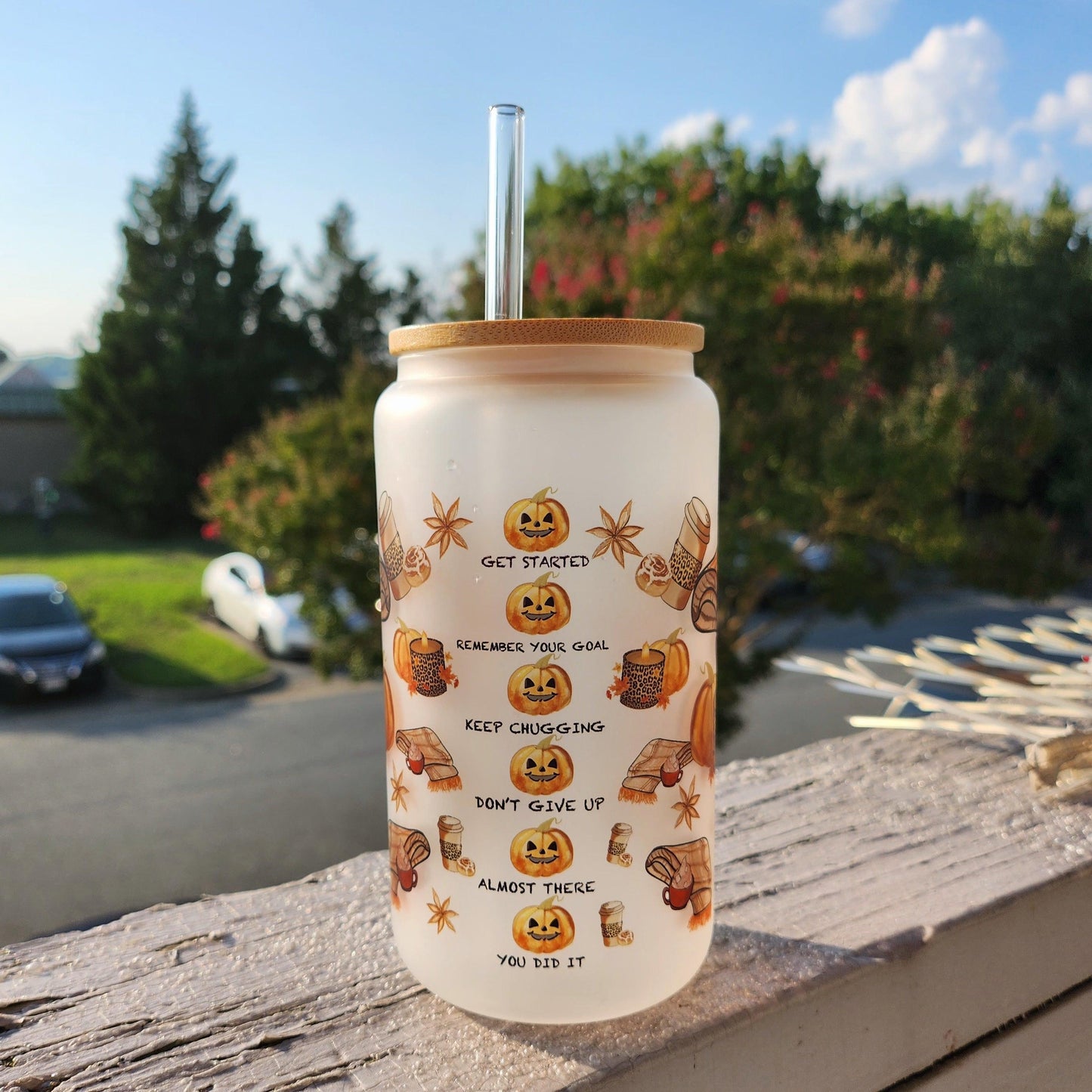 Autumn Beer Glass Can Tumbler • Drinkware