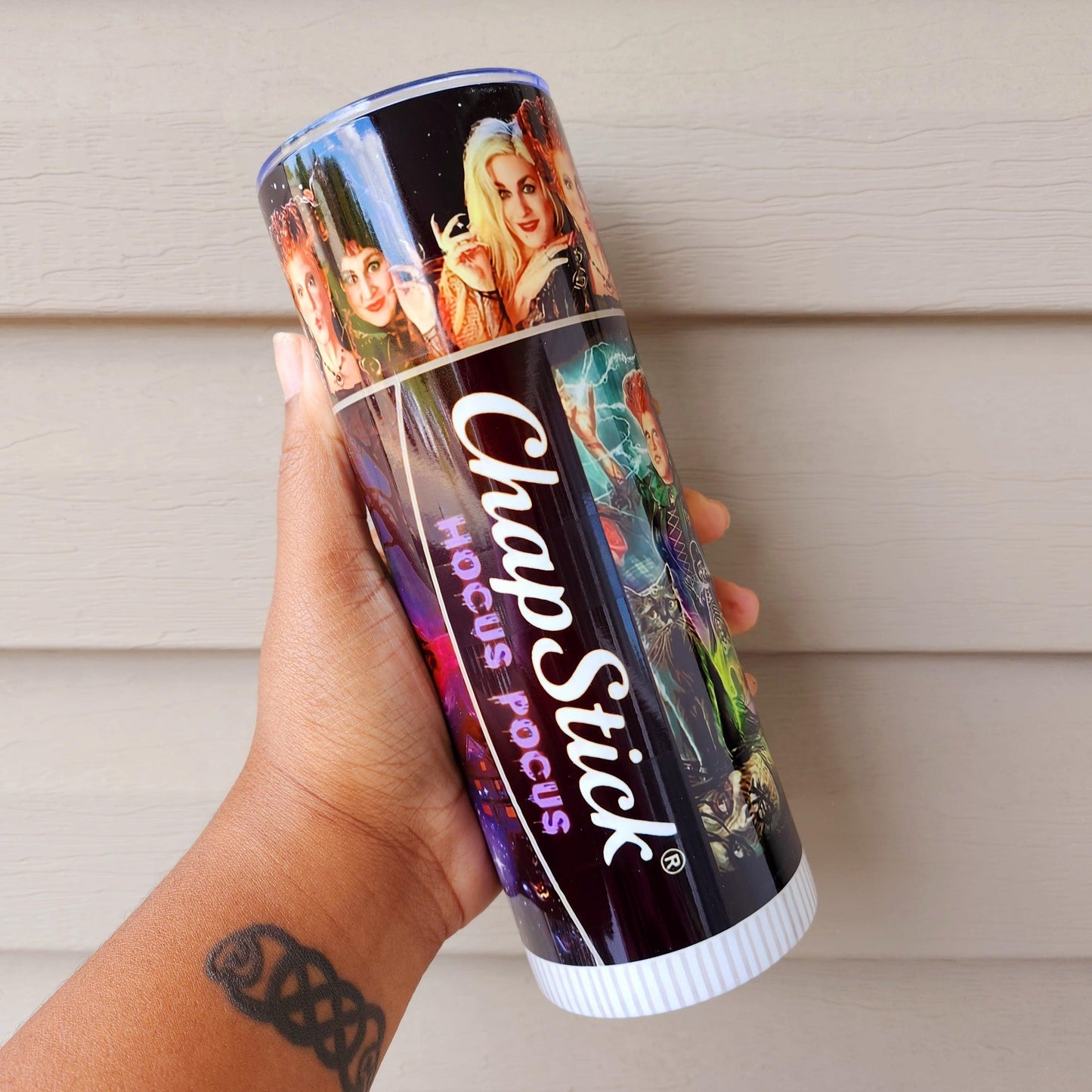 Hocus Pocus ChapStick Skinny Tumbler • 20 oz Stainless Steel • Drinkware