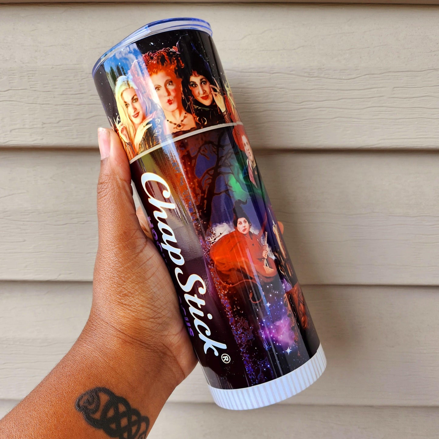 Hocus Pocus ChapStick Skinny Tumbler • 20 oz Stainless Steel • Drinkware