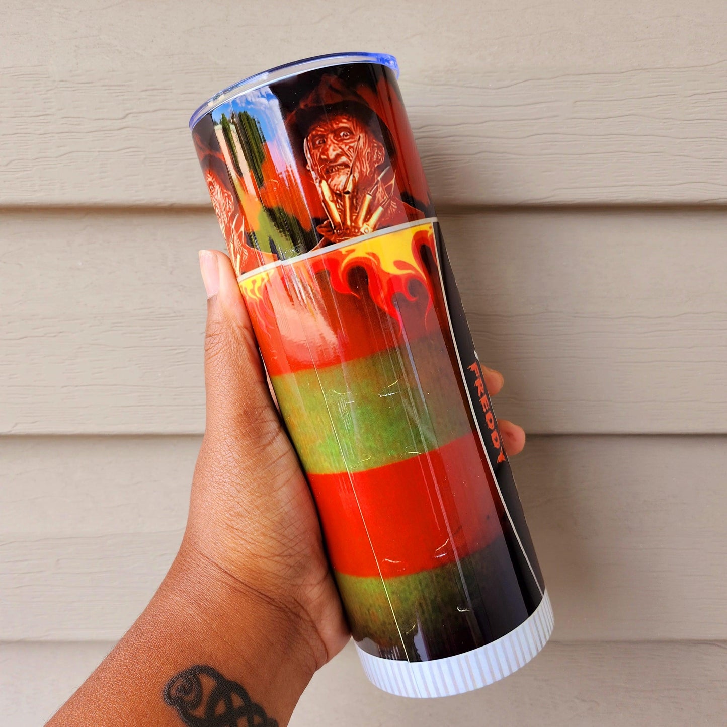 Freddy Krueger ChapStick Skinny Tumbler • 20 oz Stainless Steel • Drinkware