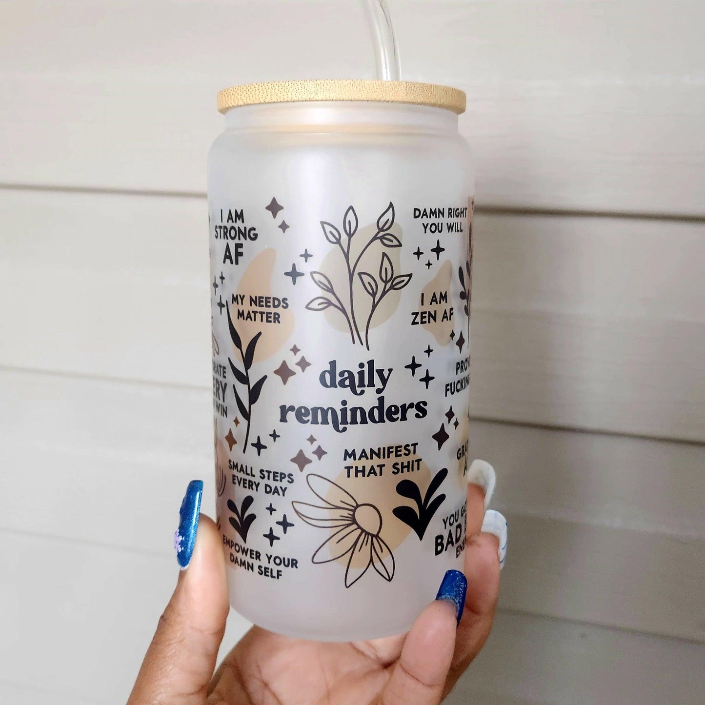 Daily Reminders Beer Glass Can Tumbler • Drinkware