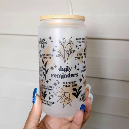 Daily Reminders Beer Glass Can Tumbler • Drinkware