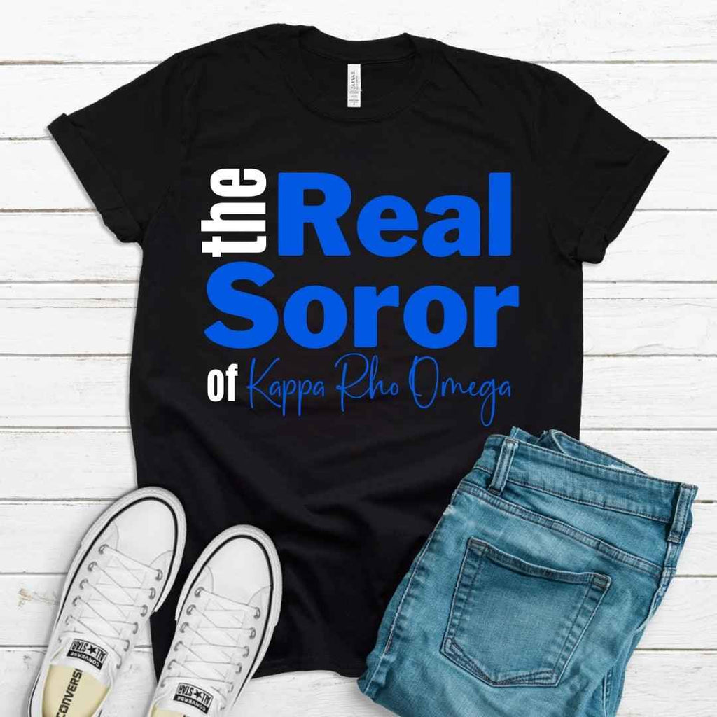 Zetas The Real Soror Tee • Crew Neck • Unisex Shirt Black T-Shirt