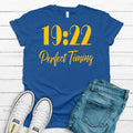 1922 Perfect Timing Unisex Sorority Tee • Crew Neck Blue T-Shirt