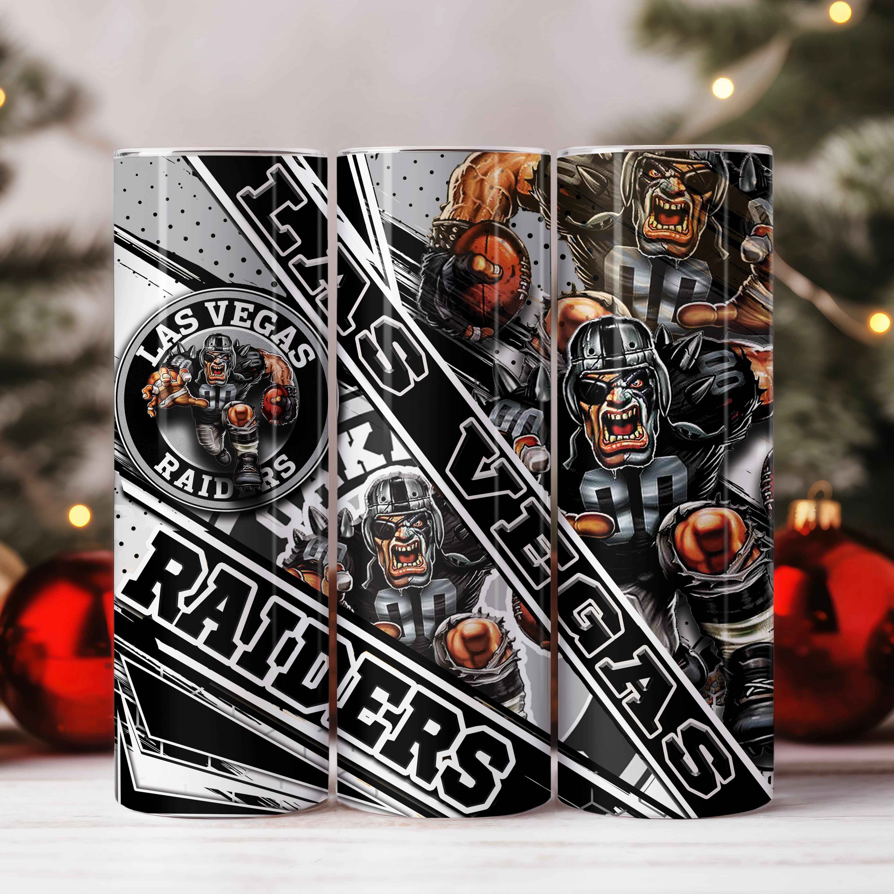 Las Vegas Raiders Skinny Tumbler • 20 oz Stainless Steel • Drinkware Tumbler