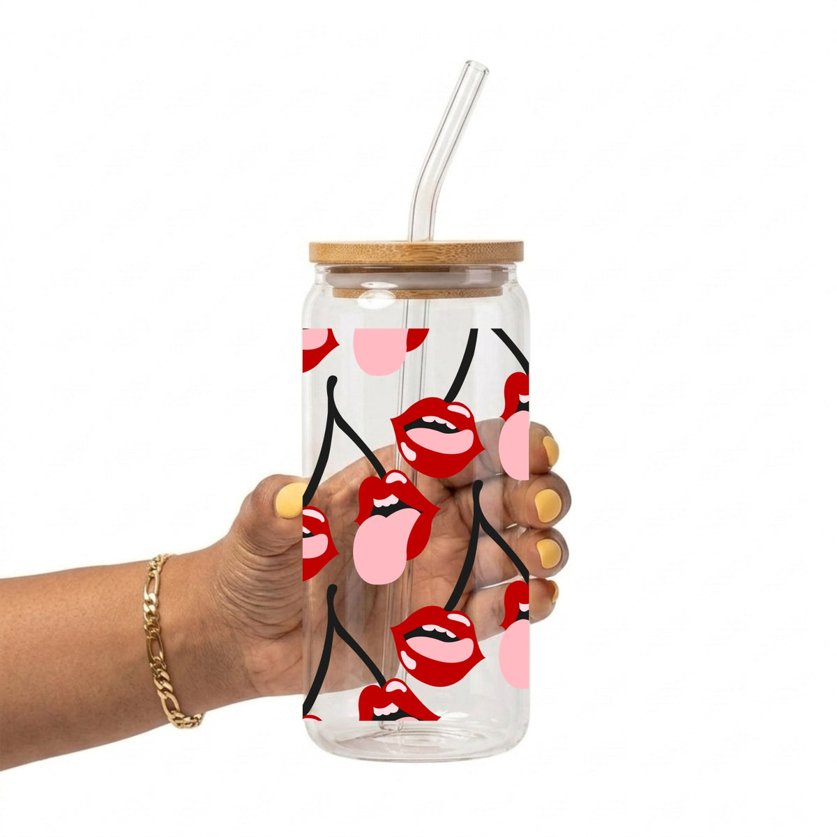 Cherry Lips Glass Cup