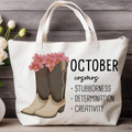 October Bloom & Boot Tote Bag Tote Bag