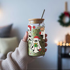 Santa Ghosts Glass Cup With Lid And Straw - CoRo & Company