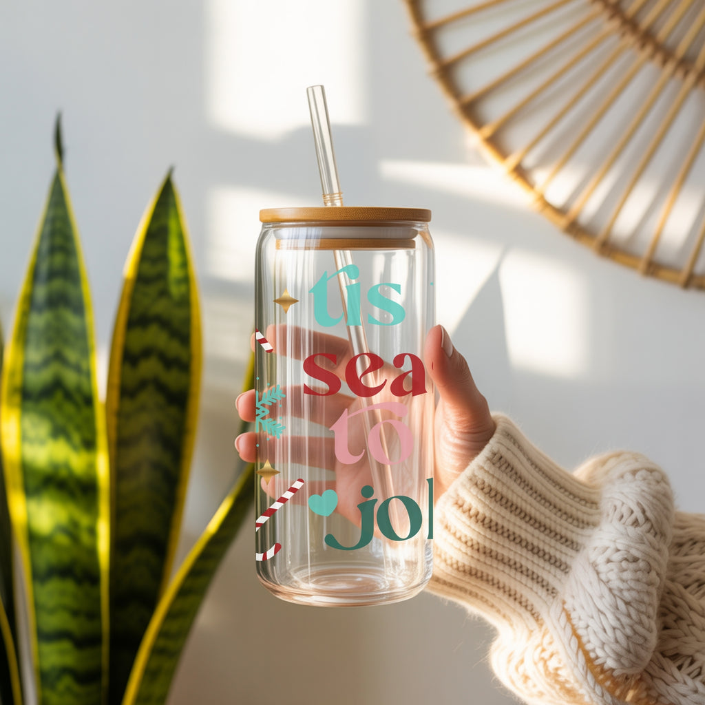 Tis The Season To Be Jolly Cup With Lid And Straw