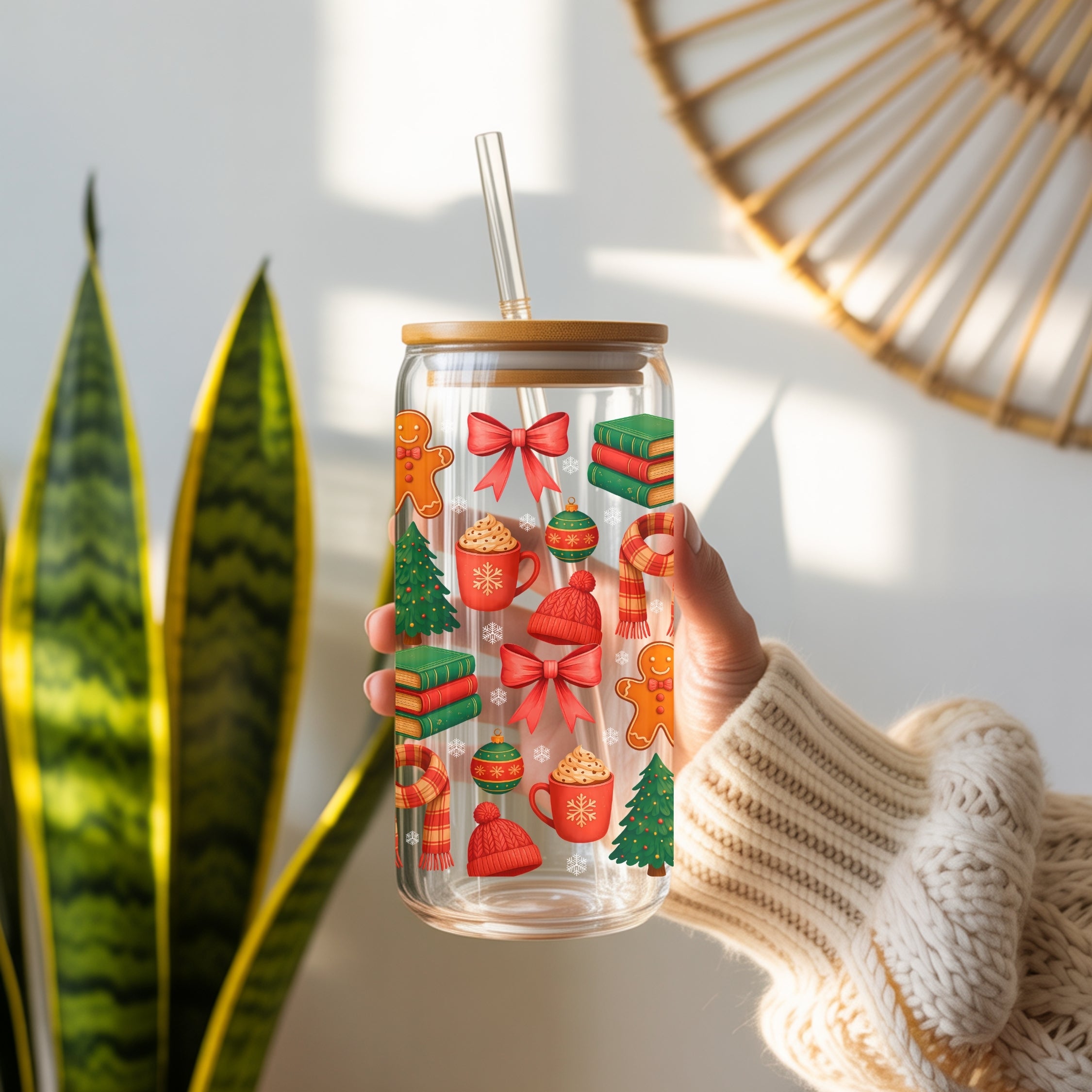 All Booked For Christmas Cup With Lid And Straw