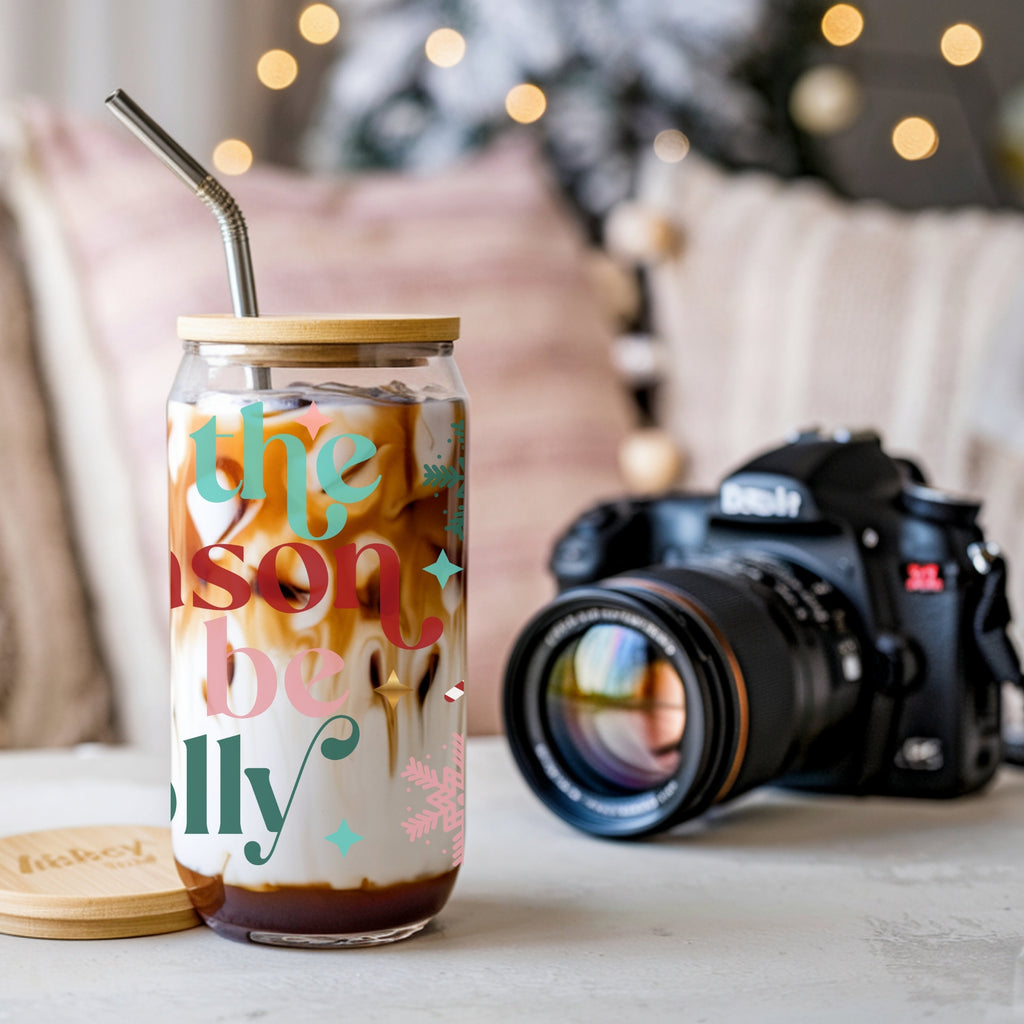 Tis The Season To Be Jolly Cup With Lid And Straw