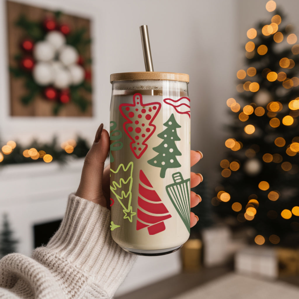 Christmas Trees Cup With Lid And Straw