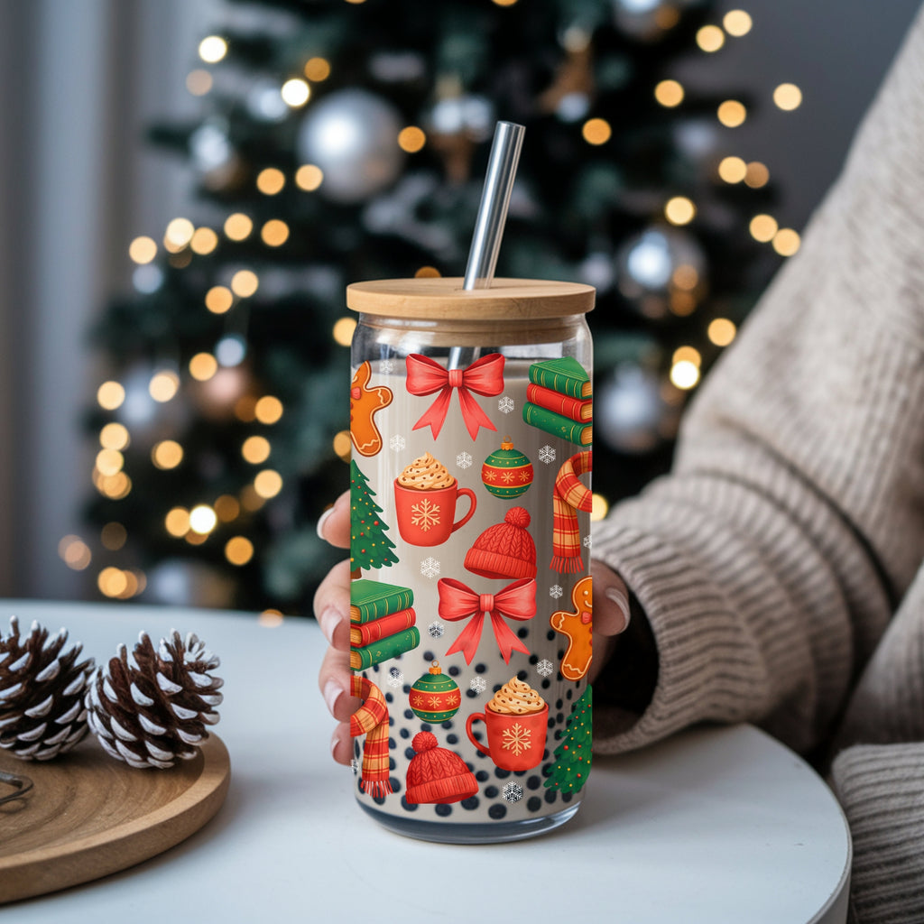 All Booked For Christmas Cup With Lid And Straw
