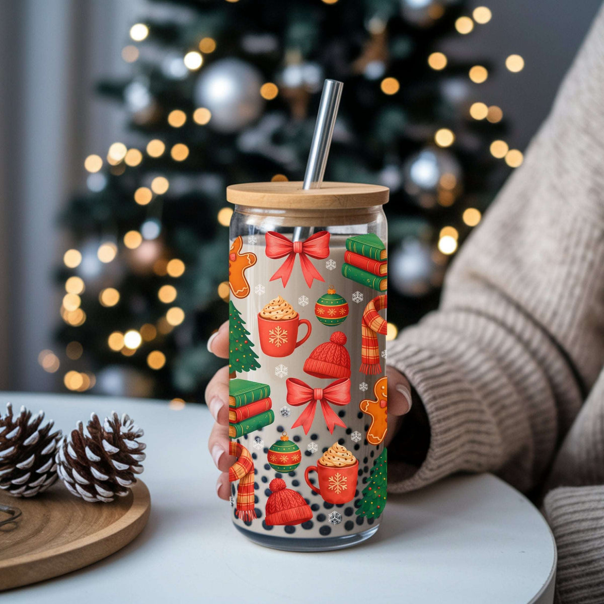All Booked For Christmas Cup With Lid And Straw - CoRo & Company