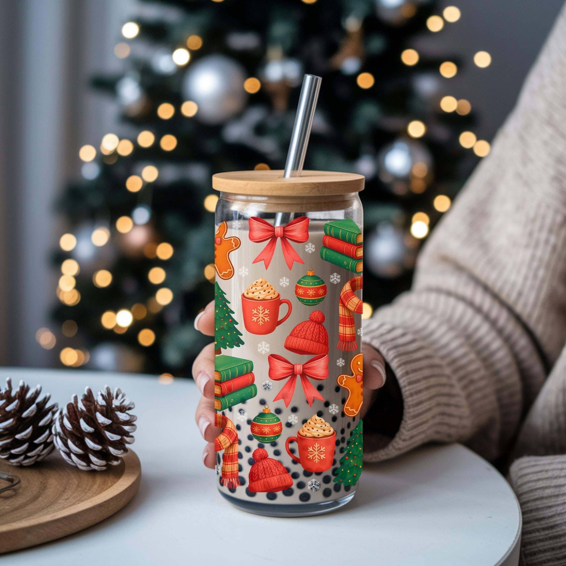 All Booked For Christmas Cup With Lid And Straw