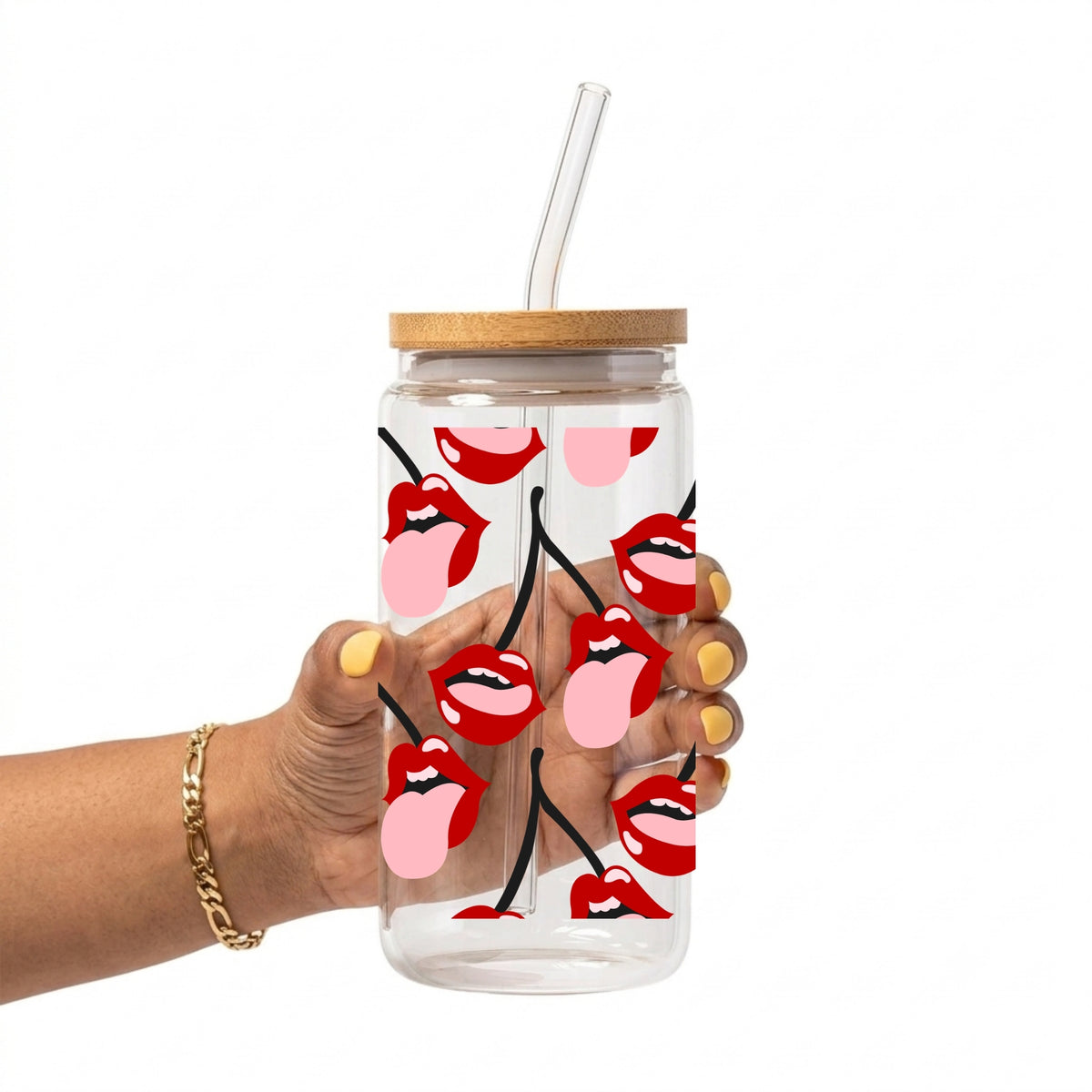 Cherry Lips Glass Cup