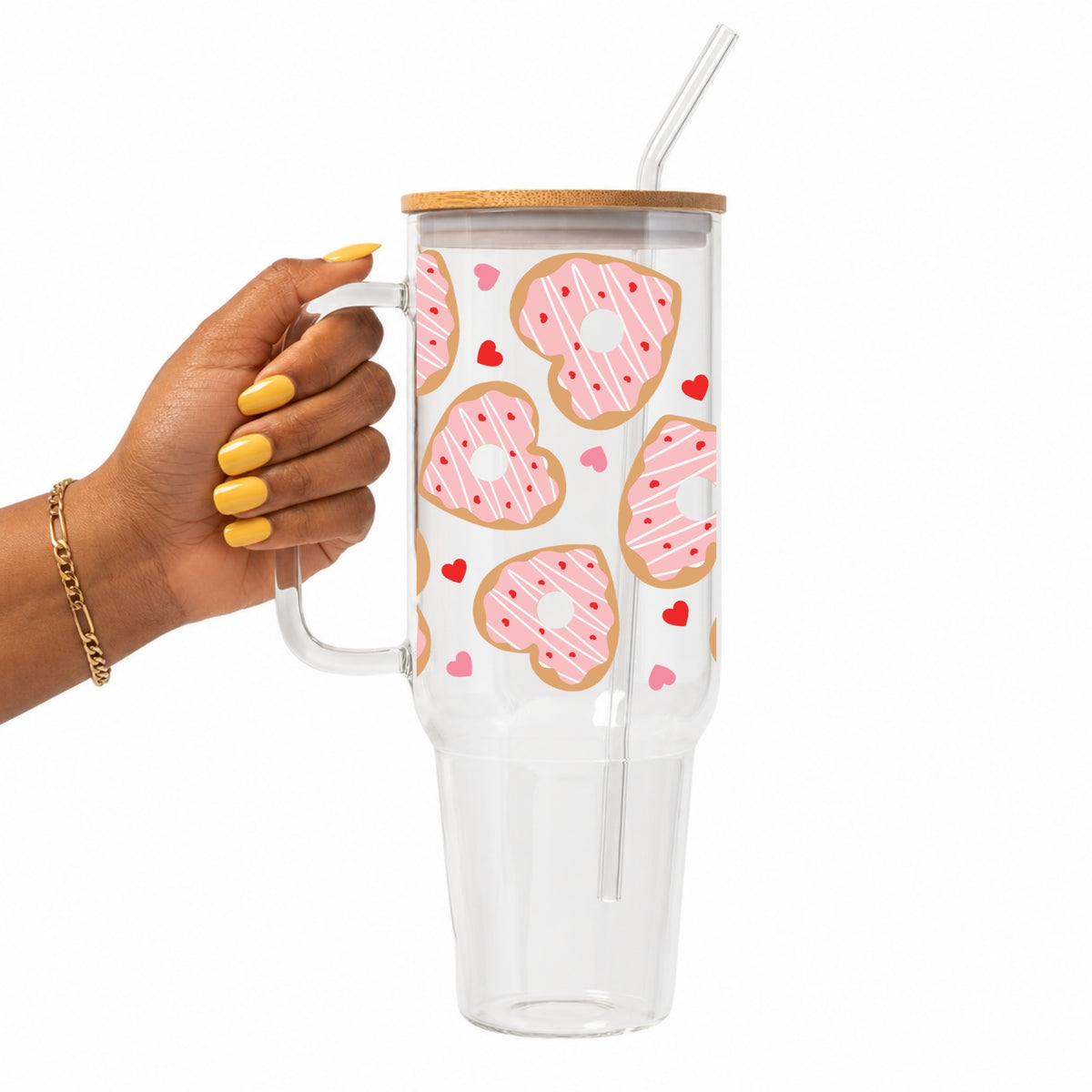 Heart Cookies Glass Cup