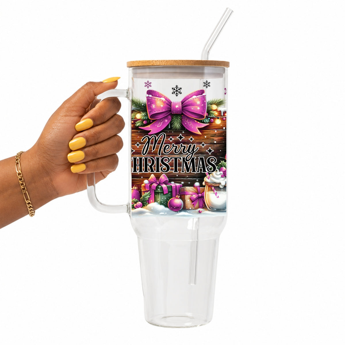 Merry Christmas Glass Cup