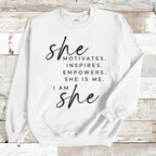 She Motivates Crewneck Sweatshirt