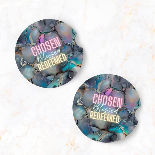Chosen Blessed Redeemed Car Coaster Set (2-Pack)