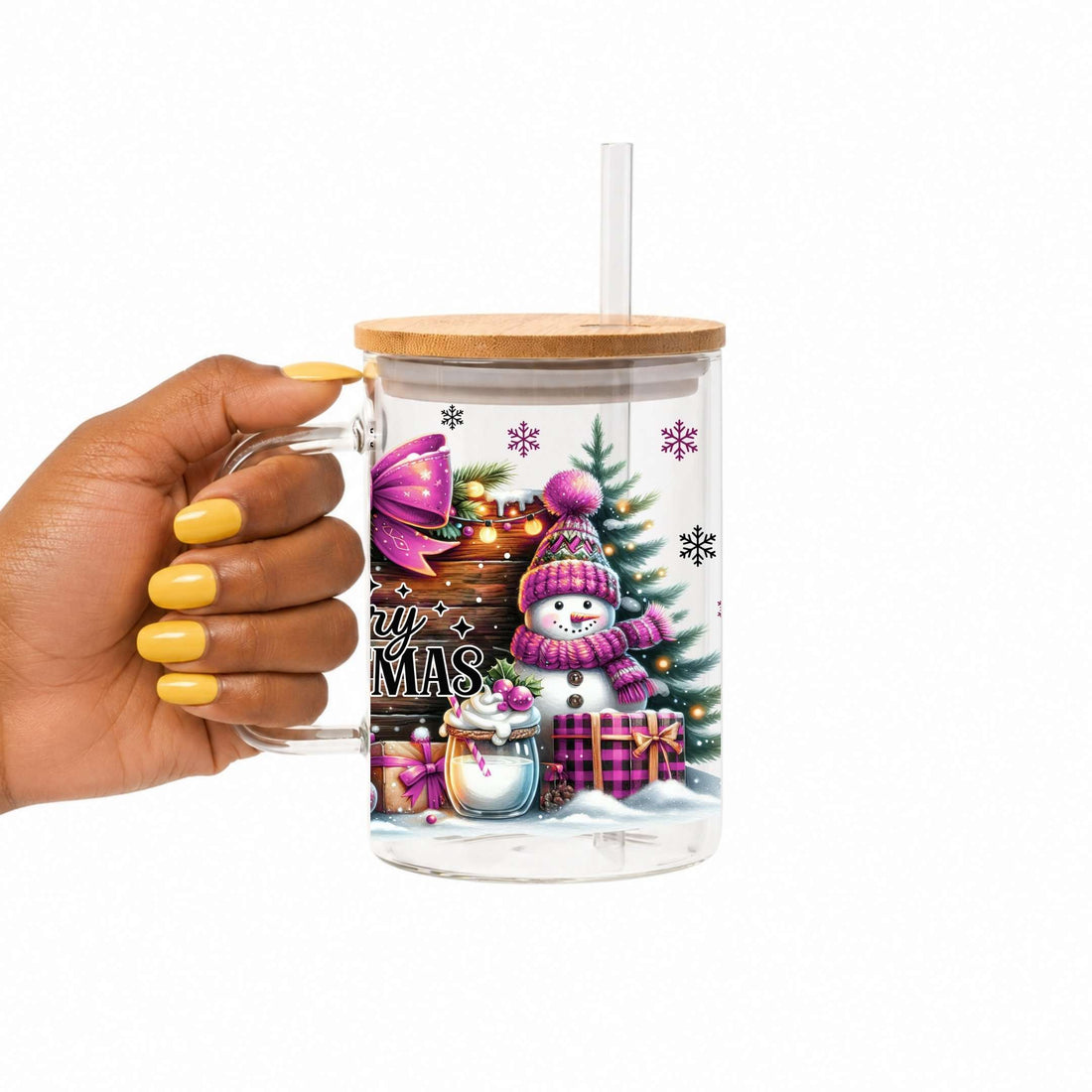 Merry Christmas Glass Cup