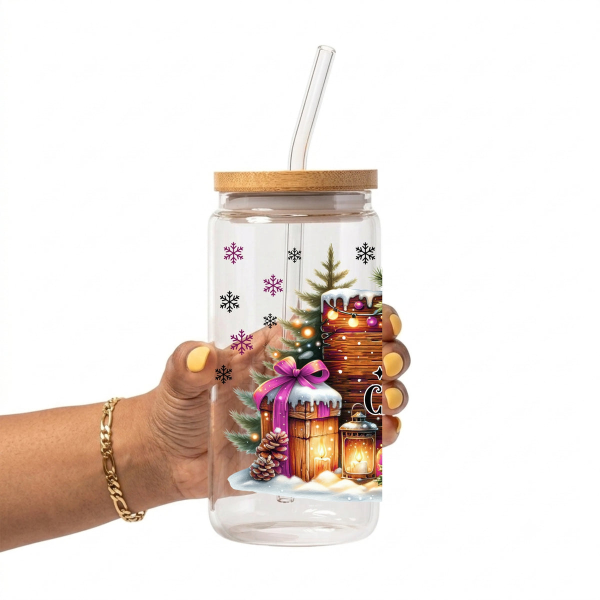 Merry Christmas Glass Cup