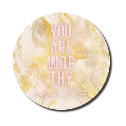 You Are Worthy Round Mouse Pad