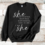 She Motivates Crewneck Sweatshirt