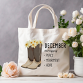 December Bloom & Boot Tote Bag Tote Bag