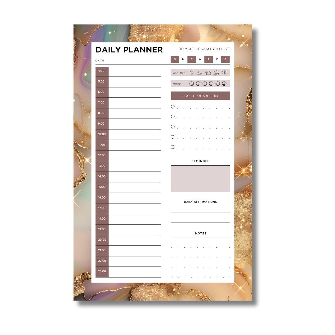 Golden Desktop Daily Planner • 6 x 9"