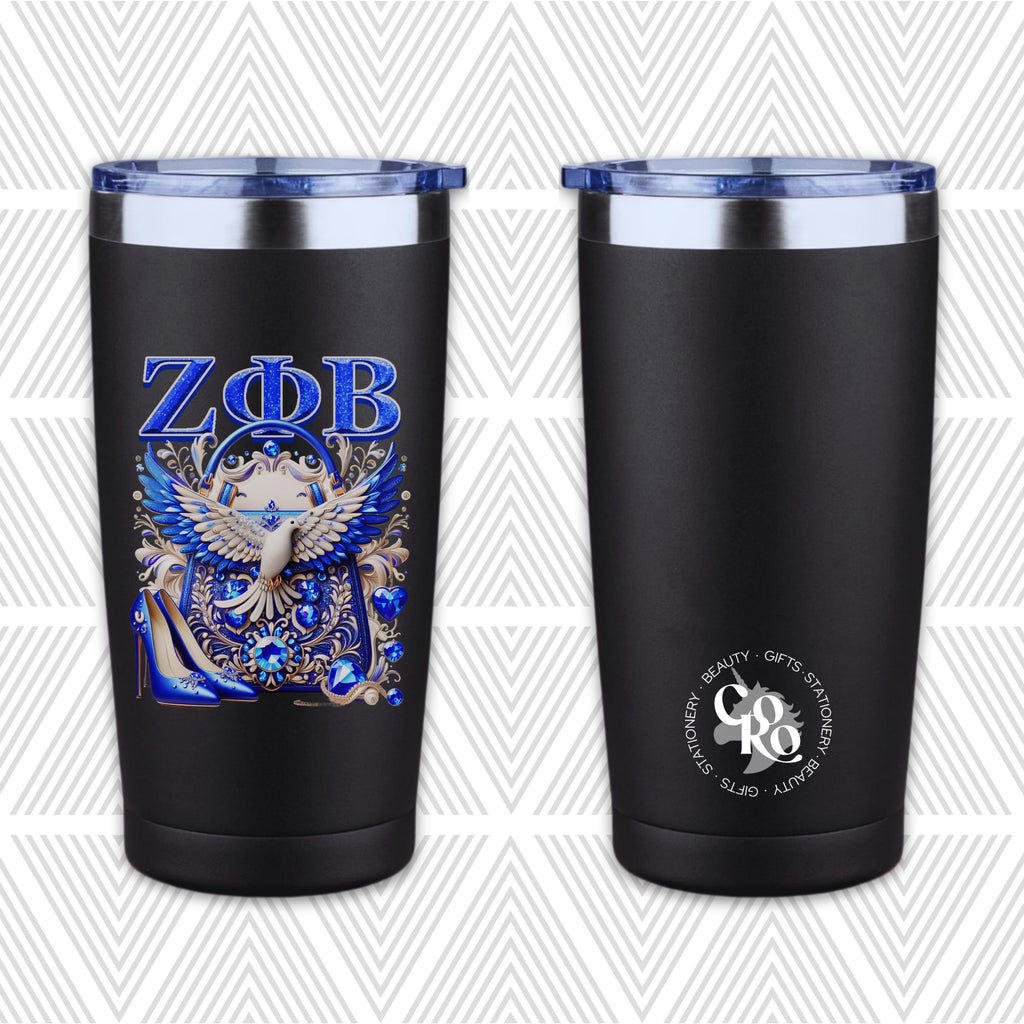 Z Phi B Dove & Diamonds 20oz Tapered Tumbler