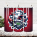 New England Patriots Home Turf 20oz Stainless Steel Tumbler with Lid and Straw – Massachusetts Skyline & Gillette Stadium