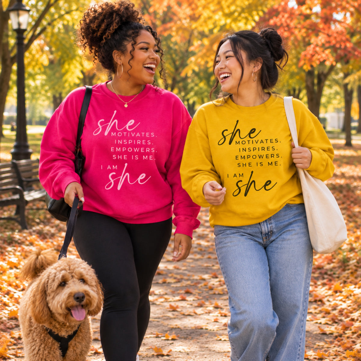 She Motivates Crewneck Sweatshirt