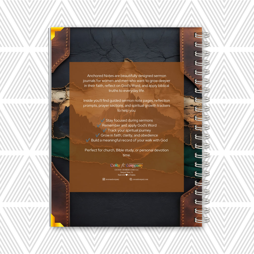 Anchored Notes Sermon Journal for Men | 8x10"