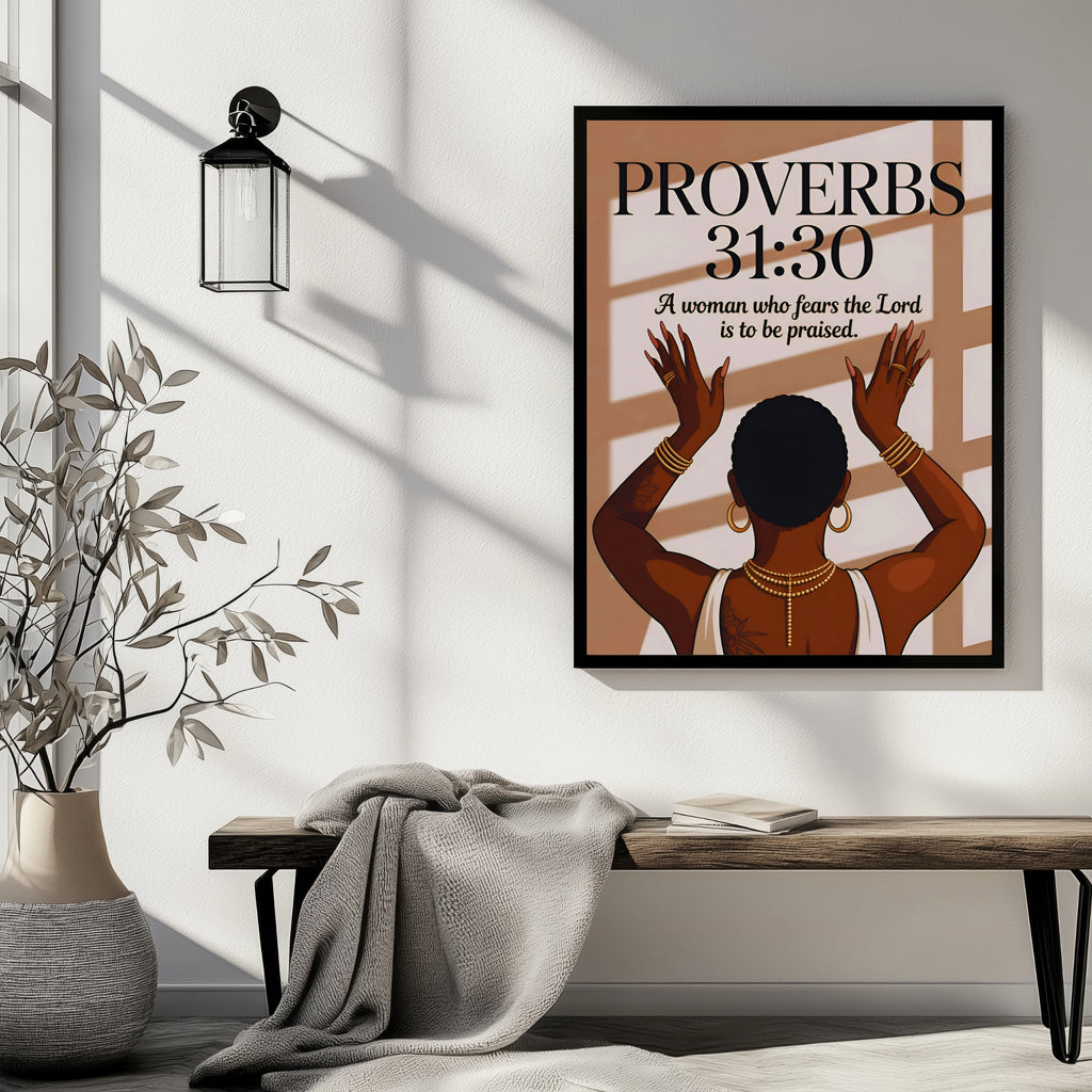 Proverbs 31:30 – A Woman Who Fears the Lord Christian Wall Art Print - CoRo & Company
