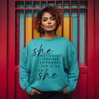 She Motivates Crewneck Sweatshirt
