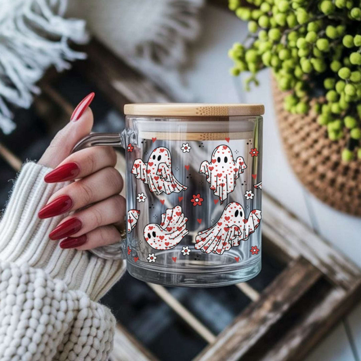 Boo, I Love You 17oz Glass Mug With Lid and Straw - CoRo & Company
