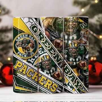 Green Bay Packers Skinny Tumbler • 20 oz Stainless Steel • Drinkware Tumbler
