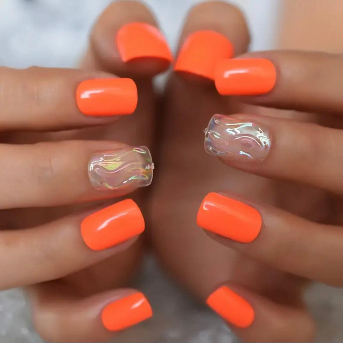 Sunset Chic • Orange Nails • Press-on Nails