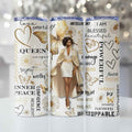 Inspirational Black Woman Skinny Tumbler • Gold • 20 oz Stainless Steel Tumbler