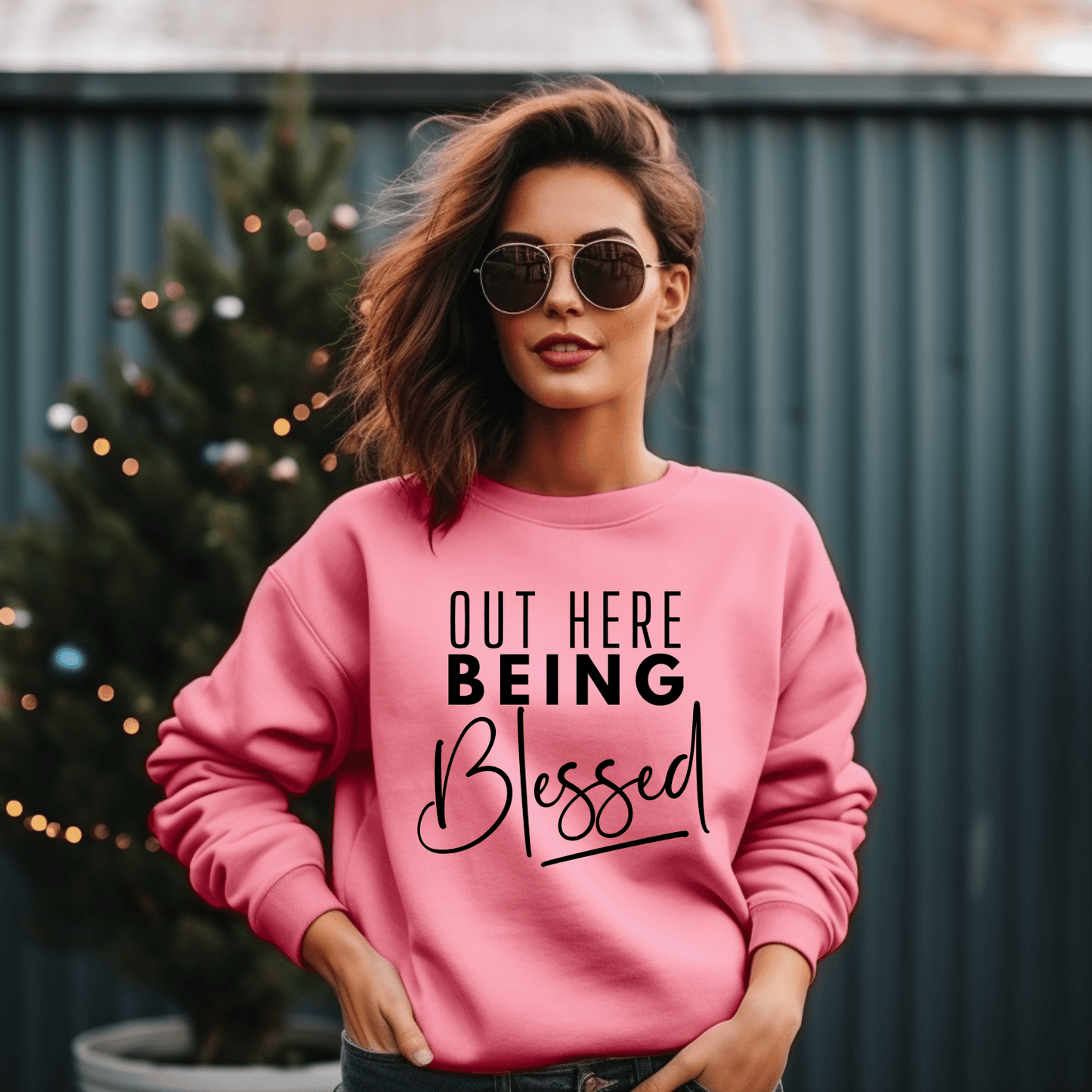 Out Here Being Blessed Unisex Sweatshirt