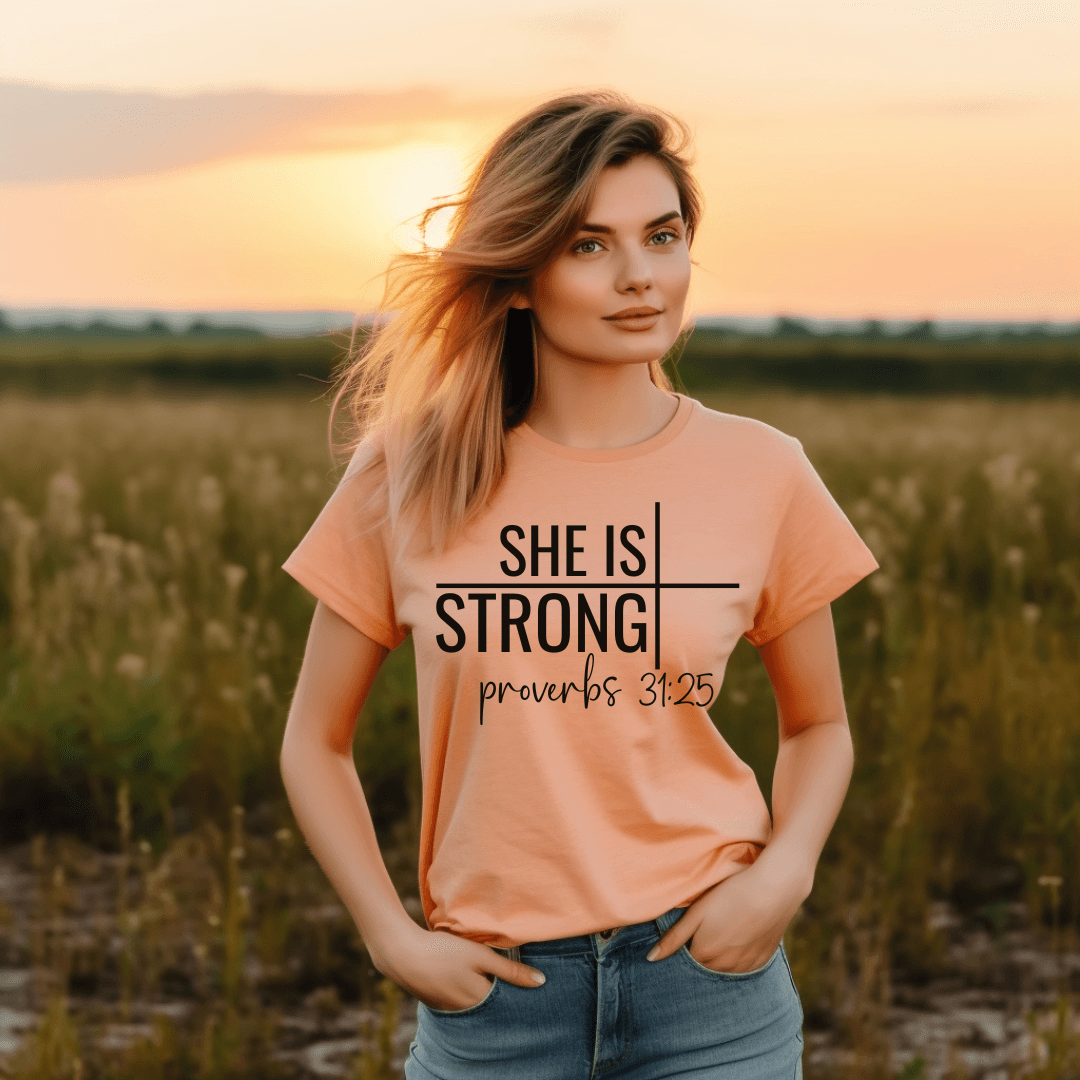 She is Strong Tee • Faith-based Shirt • Women T-Shirt